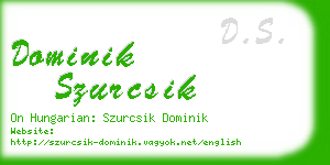 dominik szurcsik business card